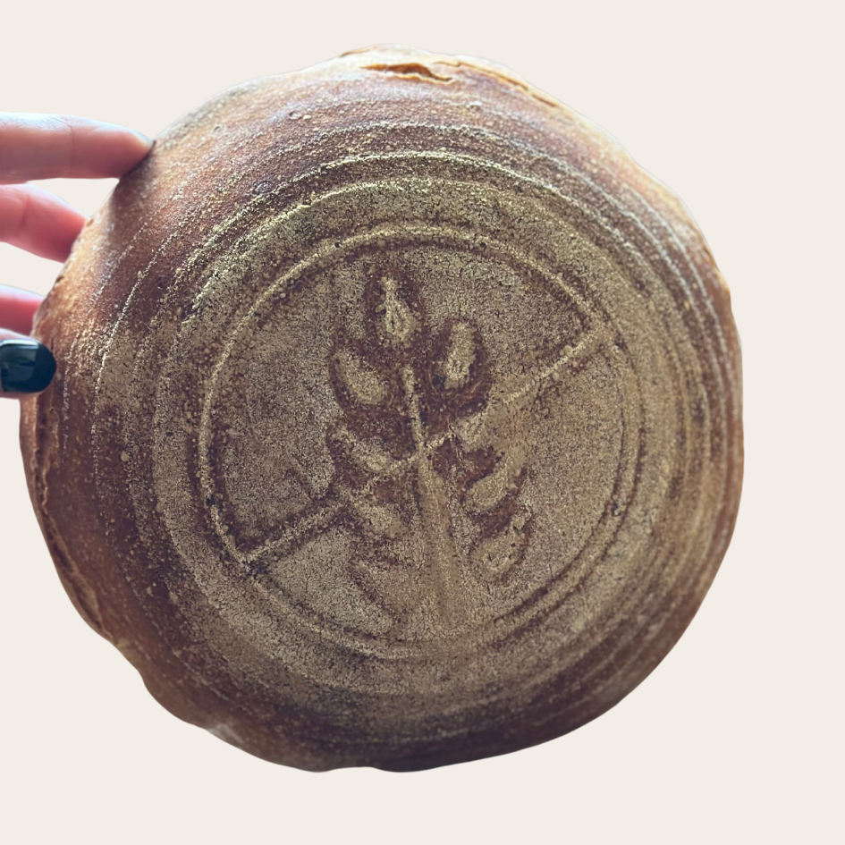 Glutenfreies Gärkörbchen rund mit dem glutenfrei Symbol