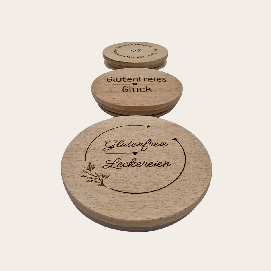 Glutenfreies Vorratsglas mit Holzdeckel
